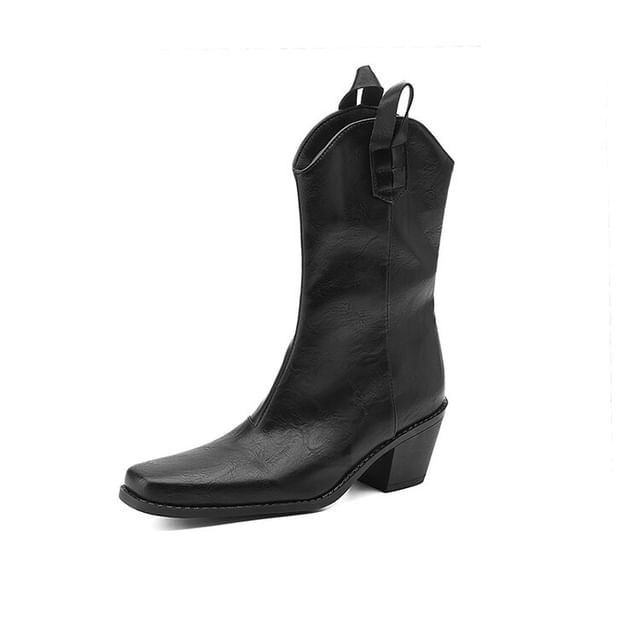 Boots Chunky Mid-Calf Heel
