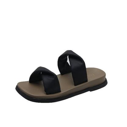 Plain Twist Slide Sandals