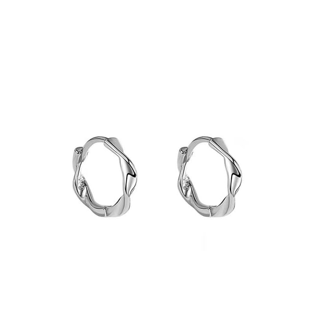 Twisted S925 Sterling Silver Huggie Earring