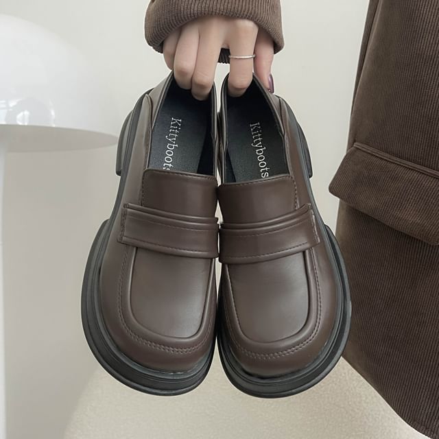 Platform Chunky Loafers Heel
