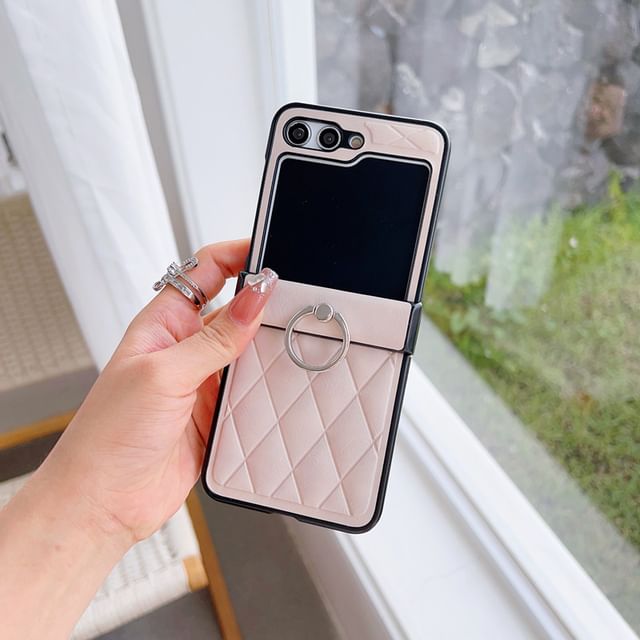 Phone Argyle Ring Stand Case
