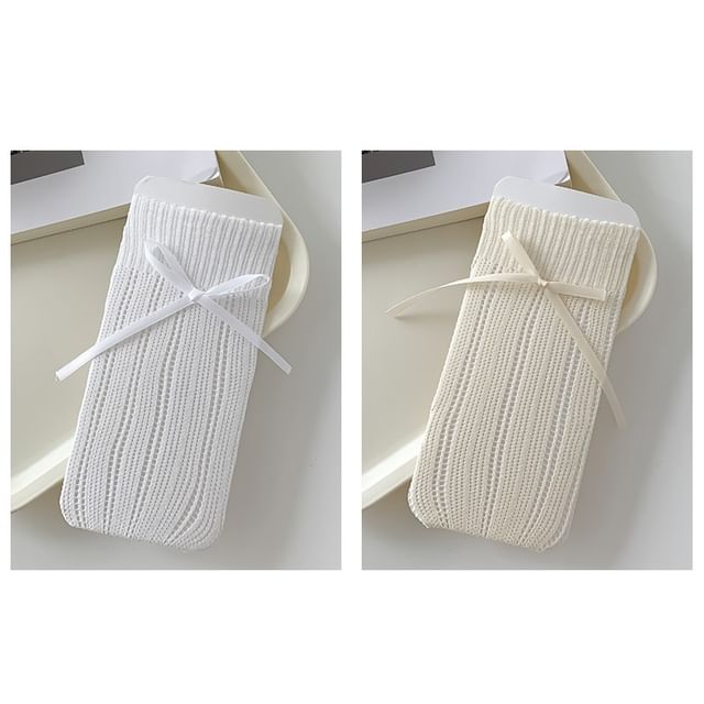 Striped Pointelle Knit Socks / Set