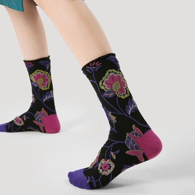 Floral Crew Socks