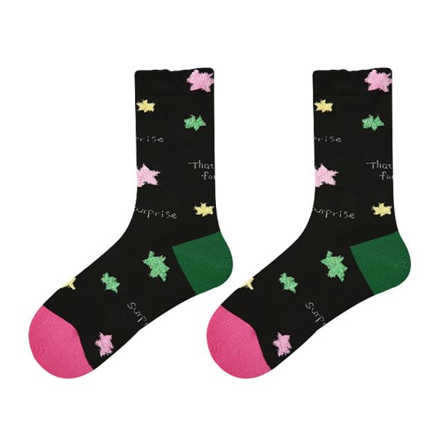 Star Pattern Crew Socks