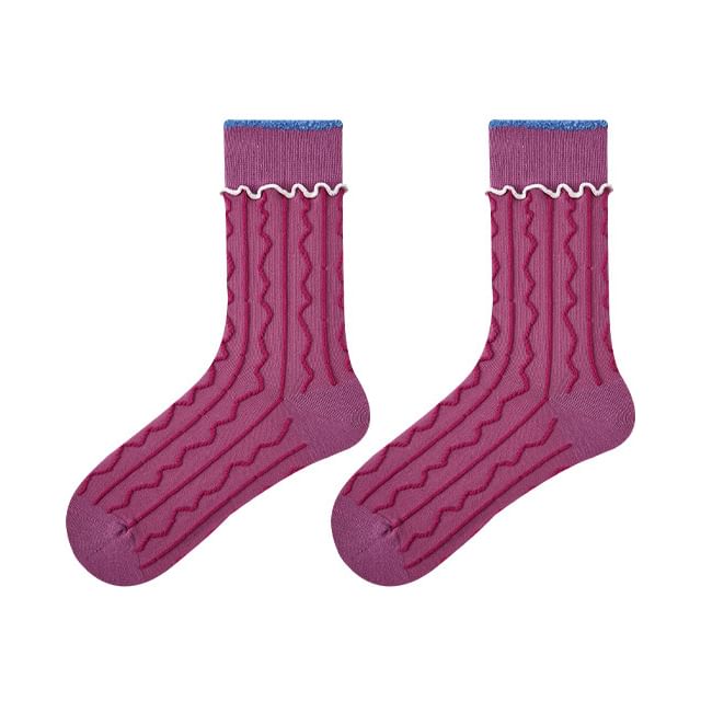 Ruffle Trim Crew Socks