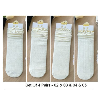 Ruffle Trimmed Socks Set