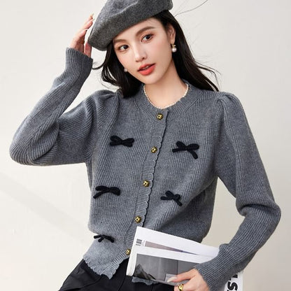 Plain Bow Cardigan MK19758