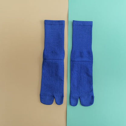 Plain Ribbed Split-Toe Socks