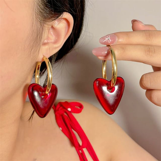 Drop Heart Earring