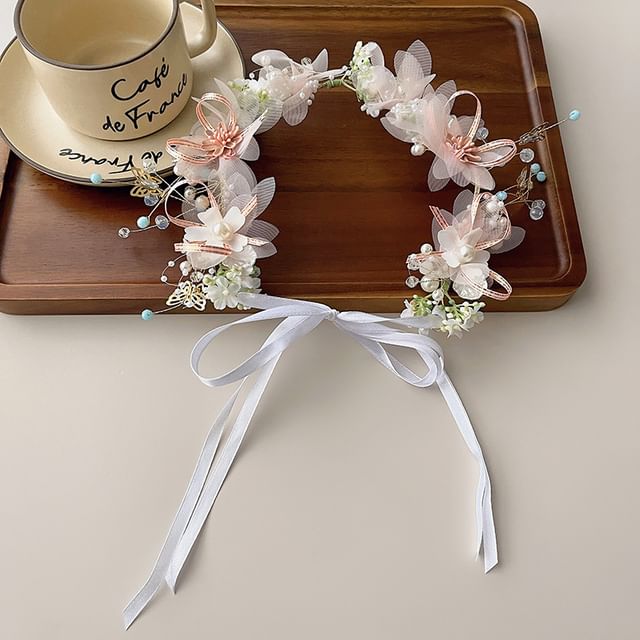 Floral Mesh Headband / Bracelet