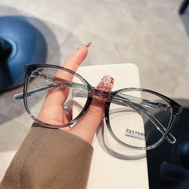 Blue Round Glasses Frame Blocking Light