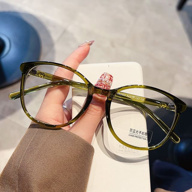 Blue Round Glasses Frame Blocking Light