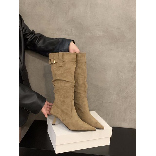 High Heel Plain Mid-Calf Boots