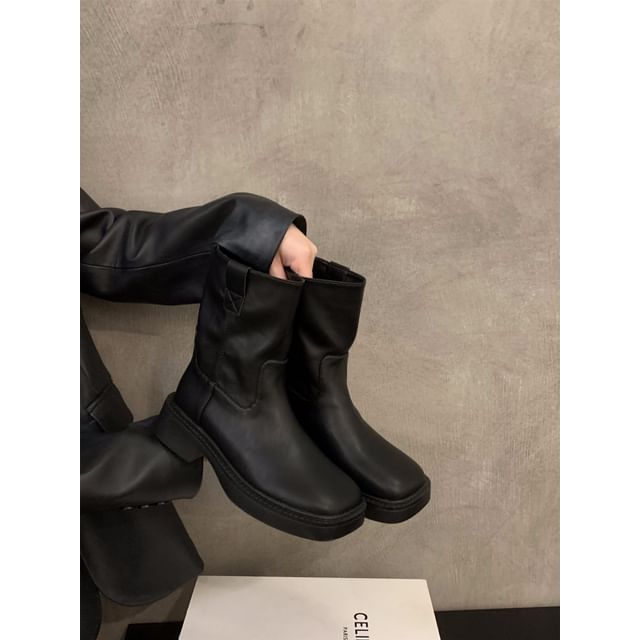 Platform Plain Short Boots