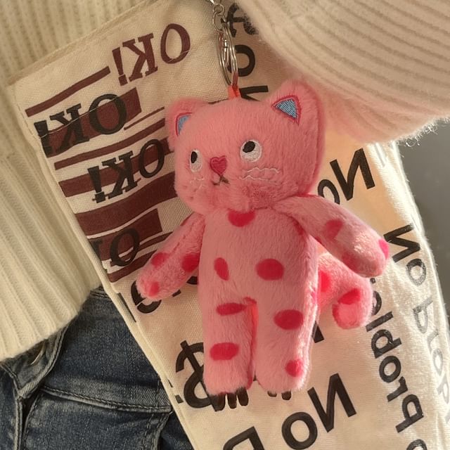 Cat Chenille Bag Charm Keyring