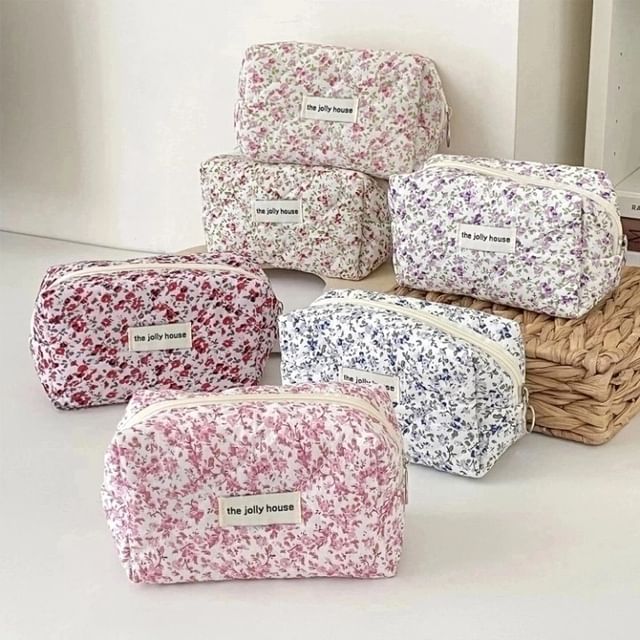 Floral Fabric Makeup Bag / Pencil Case