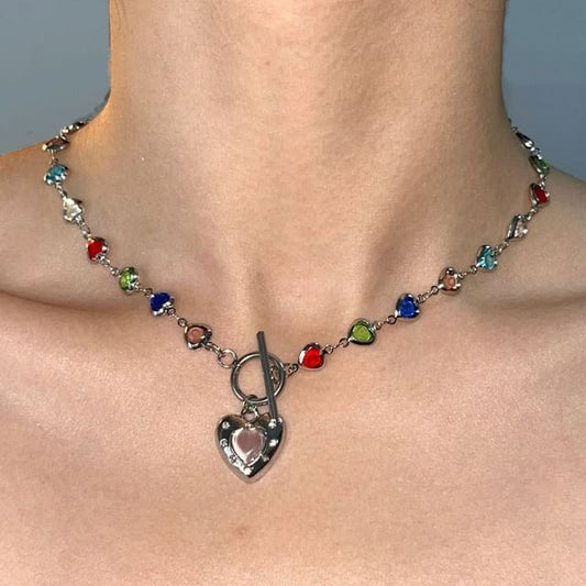 Heart Rhinestone Necklace