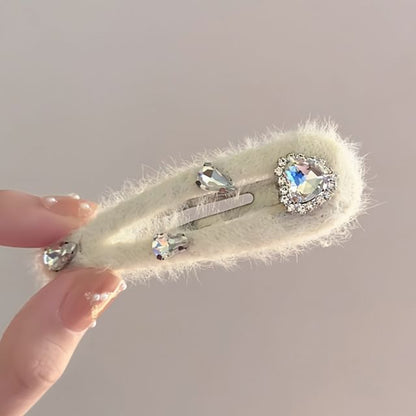 Rhinestone Plush Hair Clip