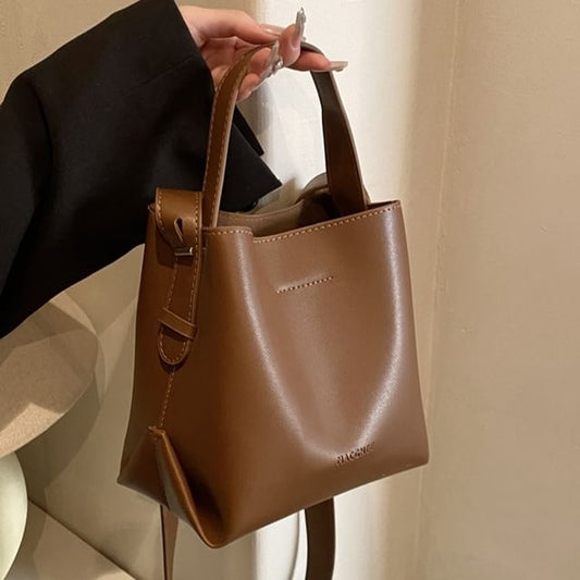 Faux Leather Bucket Bag