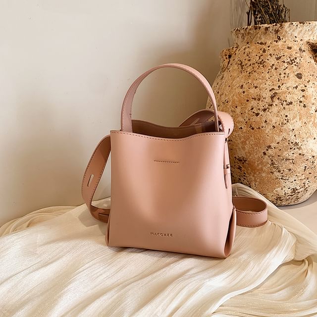 Faux Leather Bucket Bag