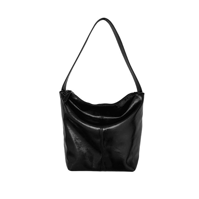 Leather Plain Tote Faux Bag