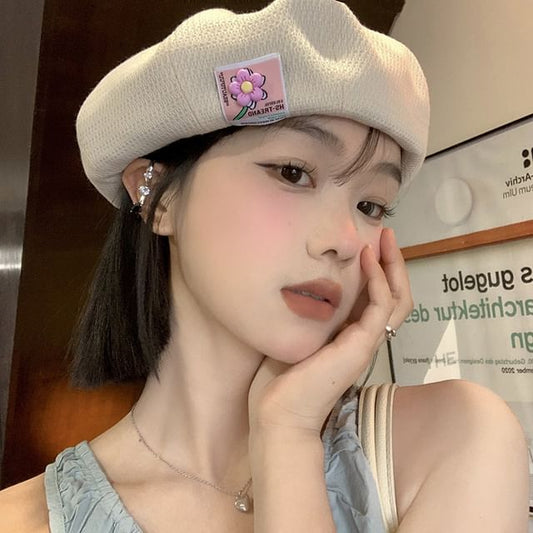 Applique Beret Flower