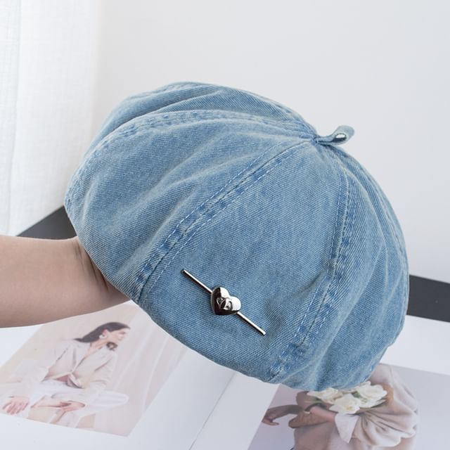 Washed Denim Beret