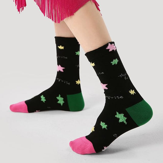 Star Pattern Crew Socks