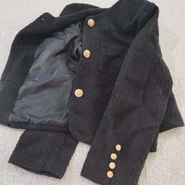 Button-Up Tweed Jacket
