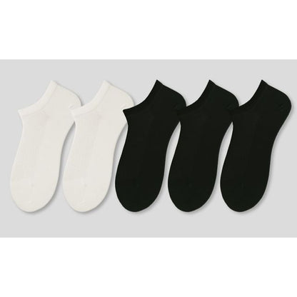 Set of 5 Pairs: Plain Perforated Ankle Socks