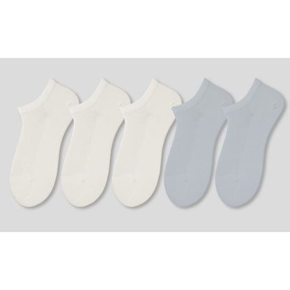 Set of 5 Pairs: Plain Perforated Ankle Socks