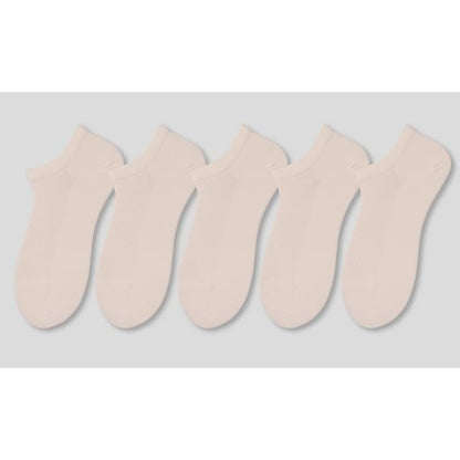 Set of 5 Pairs: Plain Perforated Ankle Socks