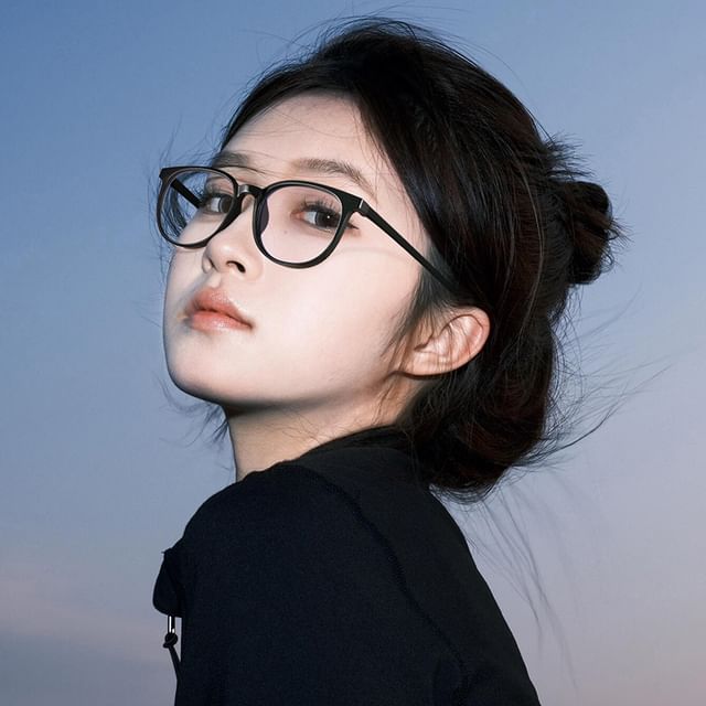 Round Blue Eyeglasses Light Blocking