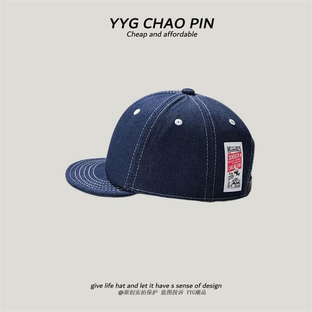 Denim Baseball Cap Applique