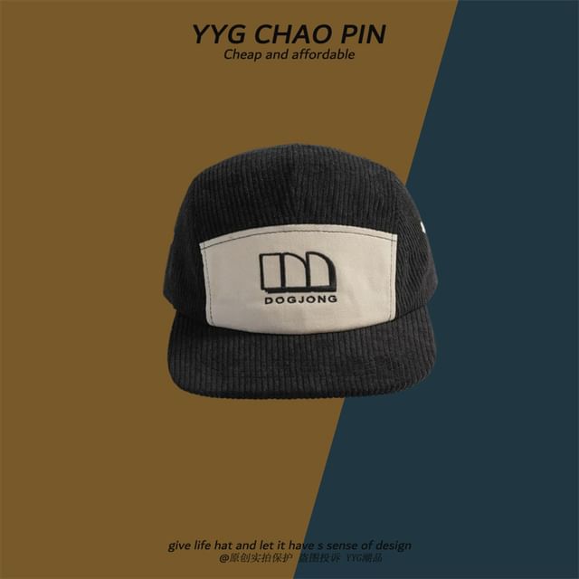 Cap Letter Embroidered Baseball Corduroy