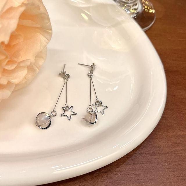 Faux Gemstone Alloy Earring Dangle Star