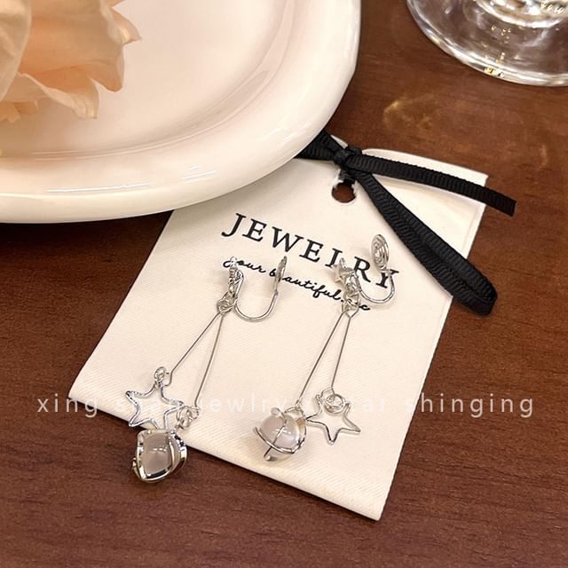 Faux Gemstone Alloy Earring Dangle Star