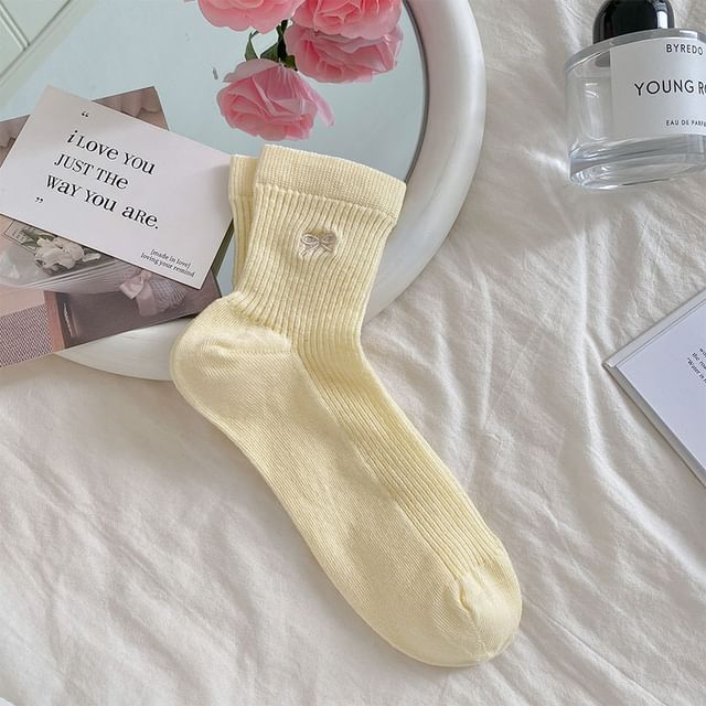 Bow Print Ribbed Socks