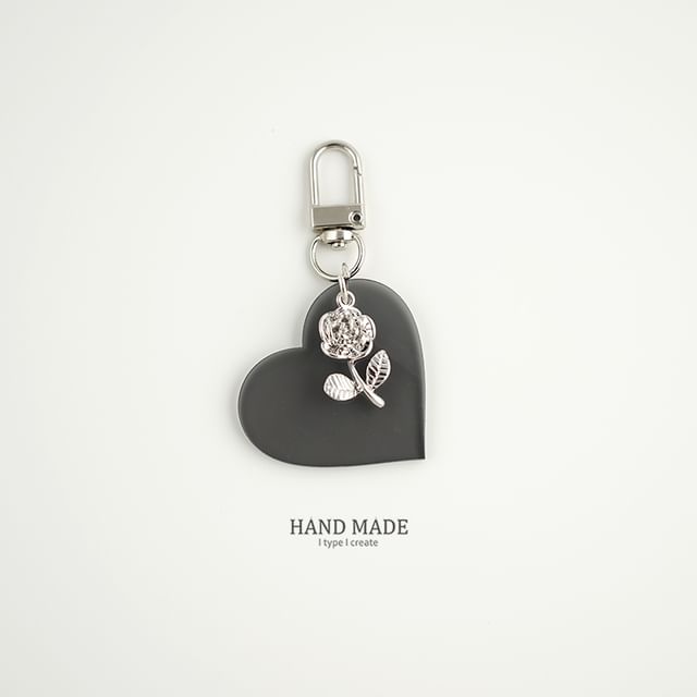 Rose & Heart Key Chain / Bag Charm