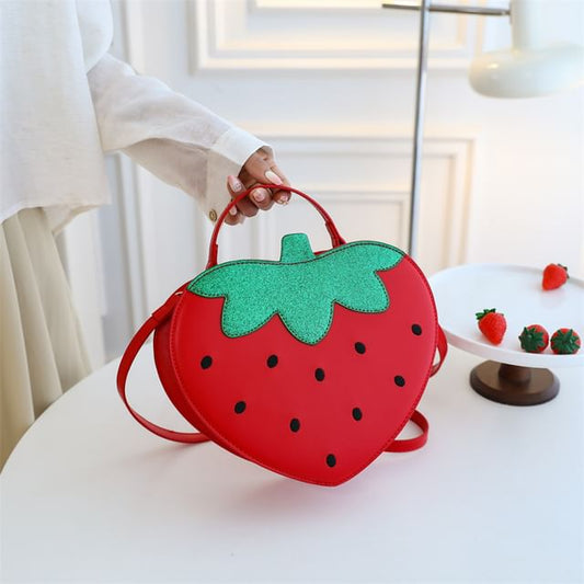 Crossbody Leather Strawberry Faux Bag