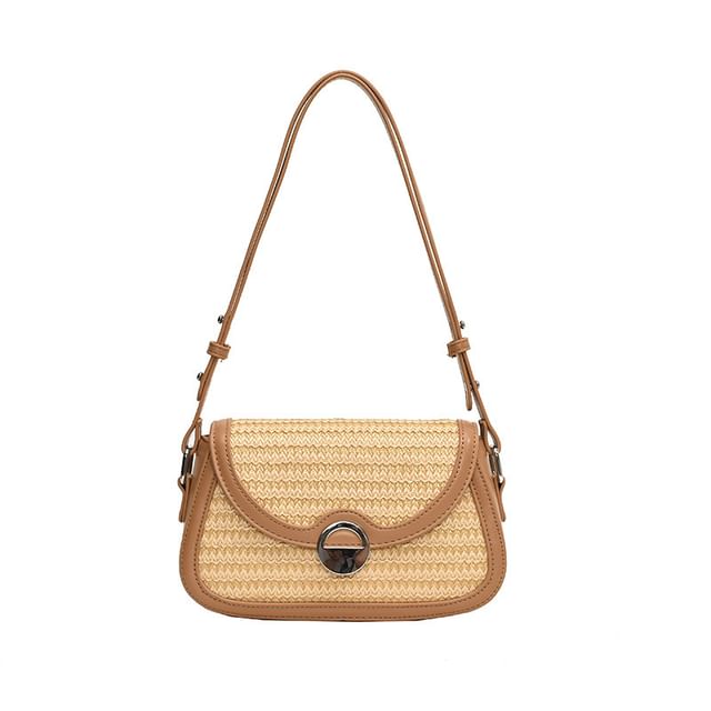 Tone Crossbody Bag Straw Flap Two