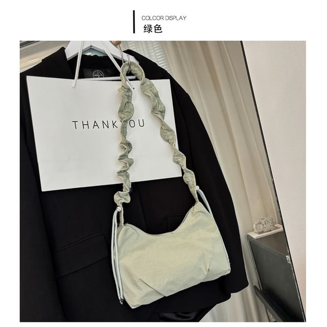 Plain Ruched Strap Crossbody Bag