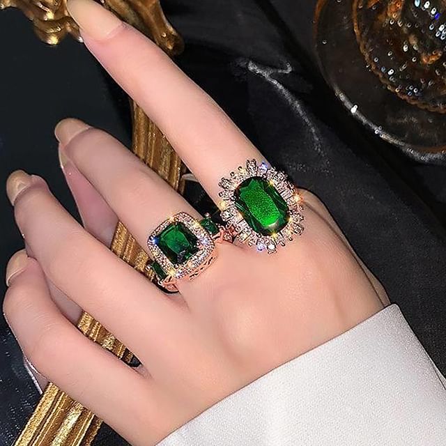 (Various Designs) Alloy Rhinestone Open Ring