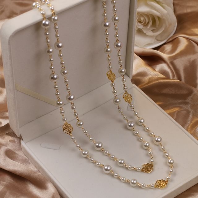 Pearl Floral Layered / (Various Faux Necklace Designs)