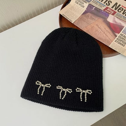 Beaded Ribbon Beanie