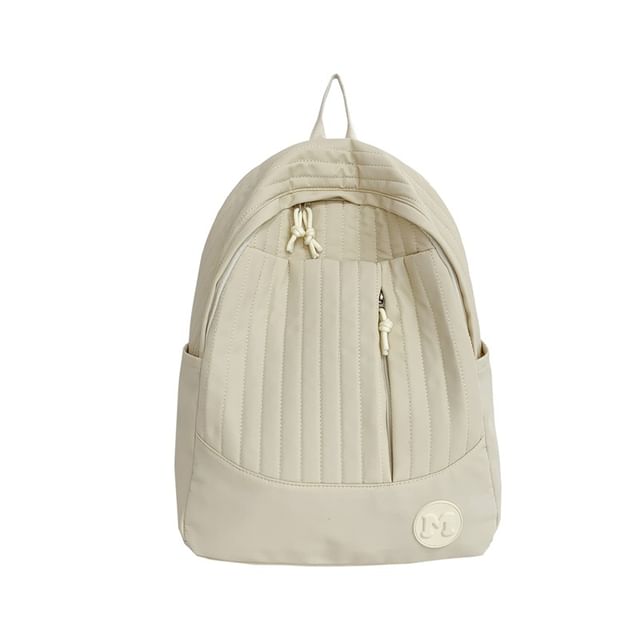 Quilted Plain Backpack Laptop