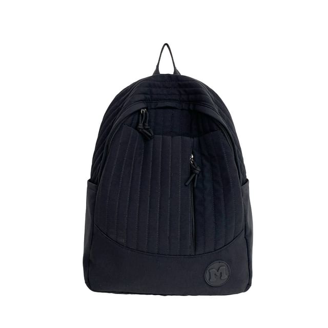 Quilted Plain Backpack Laptop