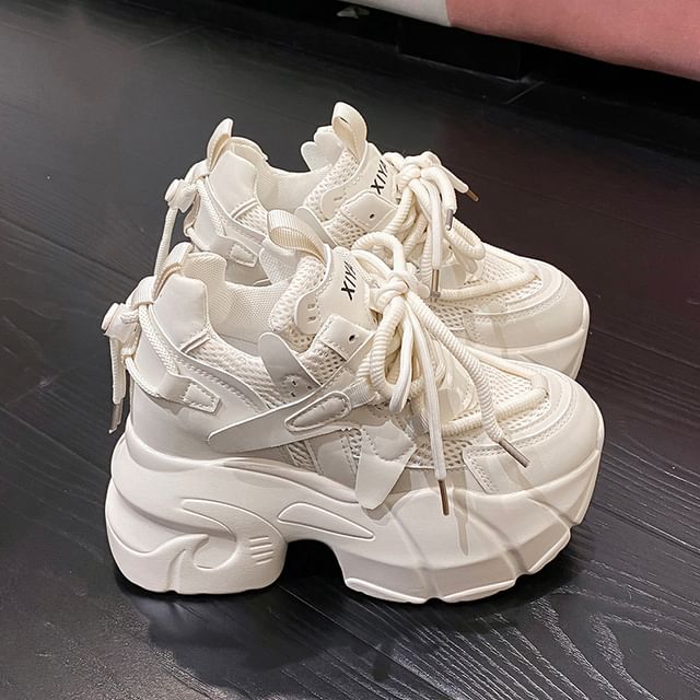 Sneakers Mesh Wedge Hidden Panel Platform