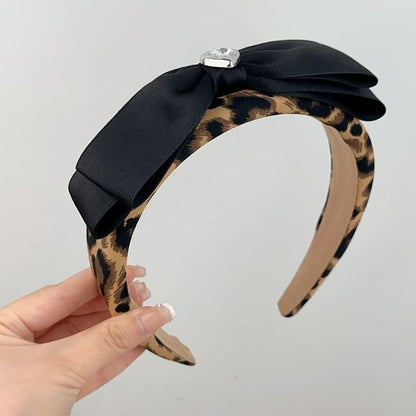 Bow Accent Leopard Print Headband (Various Design)