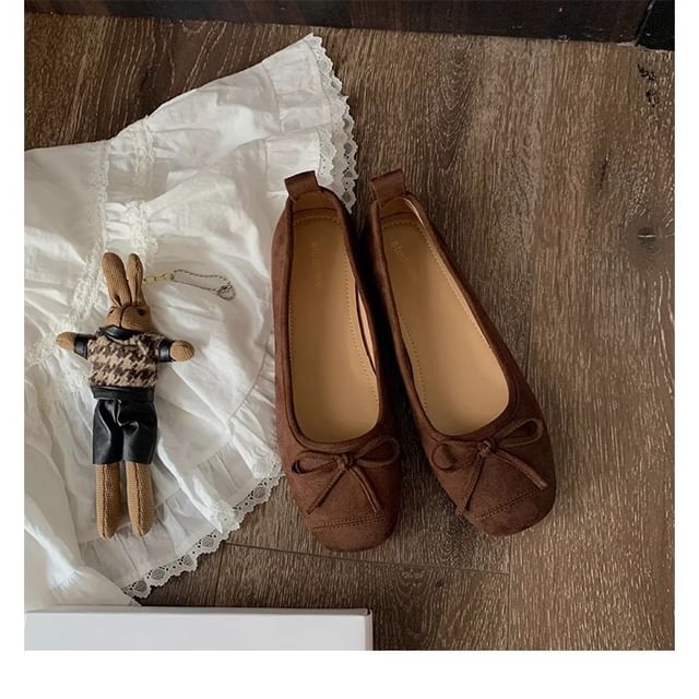 Toe Square Bow Flats